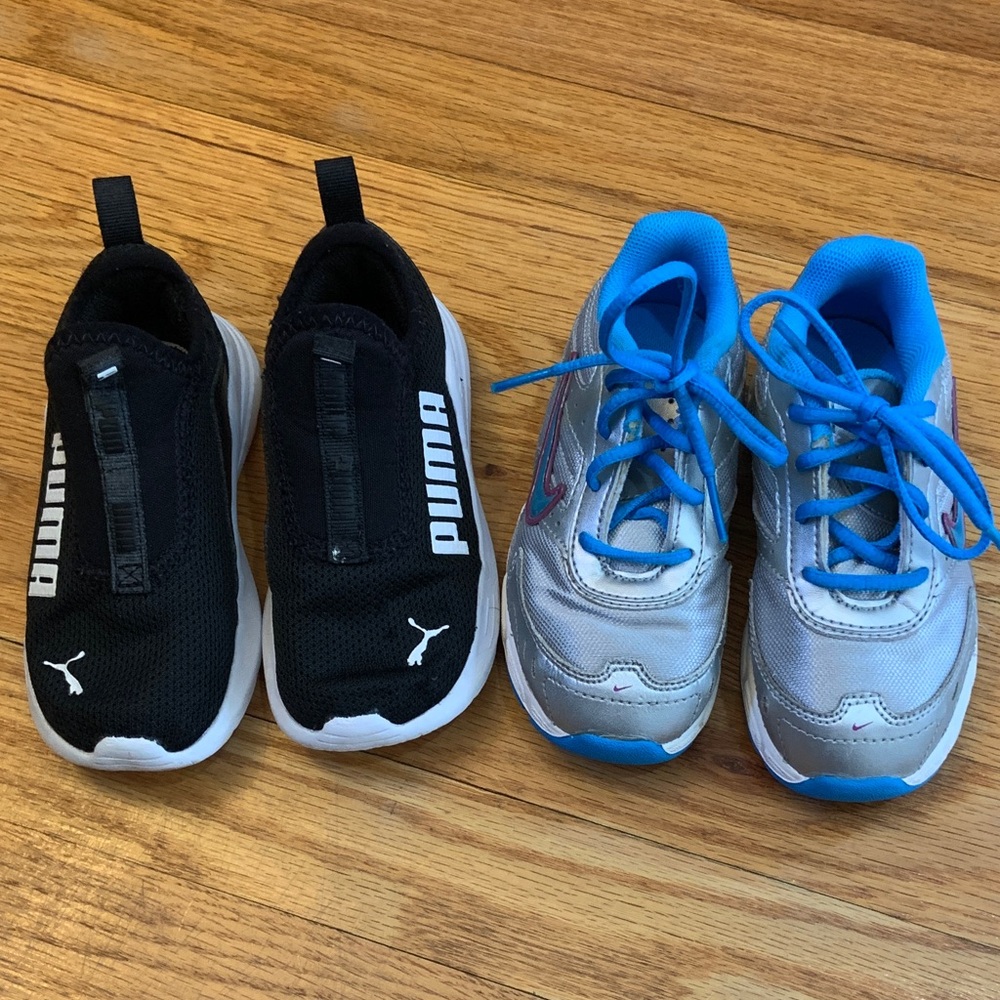 Lot Bundle Toddler Girl Sneakers Puma Nike size 9T